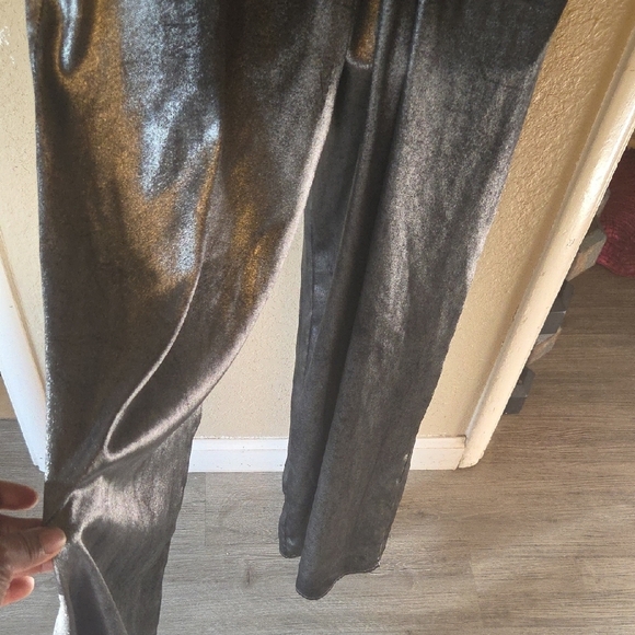 Astr Metallic Silver Halter Jumpsuit - Picture 3 of 5